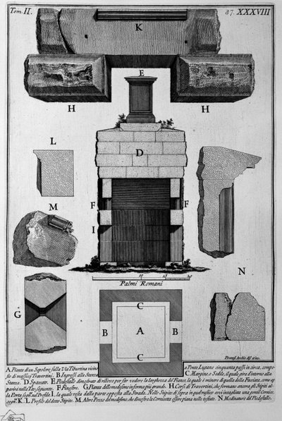 Grab an der Via Tiburtina nahe Ponte Lugano von Giovanni Battista Piranesi